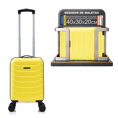 Maleta de Cabina ABS 40x30x20(24L)| Capacidad Máxima| Equipaje de Mano con Ruedas Desmontables para Ryanair | Vueling | EasyJet - Amarillo