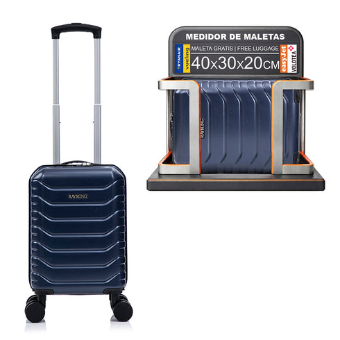 Maleta de Cabina ABS 40x30x20(24L)| Capacidad Máxima| Equipaje de Mano con Ruedas Desmontables para Ryanair | Vueling | EasyJet - Azul Marino