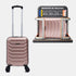Maleta de Cabina ABS 40x30x20(24L)| Capacidad Máxima| Equipaje de Mano con Ruedas Desmontables para Ryanair | Vueling | EasyJet - Rosa Dorado