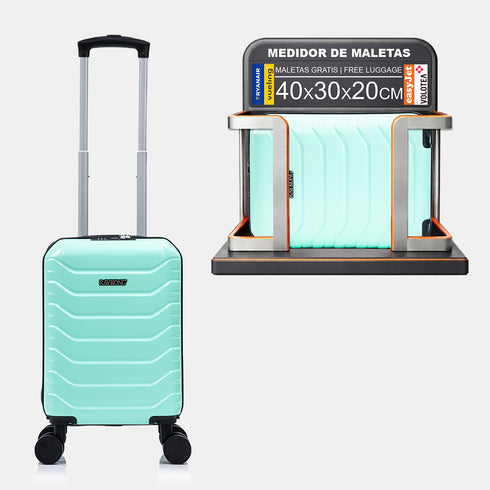 Maleta de Cabina ABS 40x30x20(24L)| Capacidad Máxima| Equipaje de Mano con Ruedas Desmontables para Ryanair | Vueling | EasyJet - Menta
