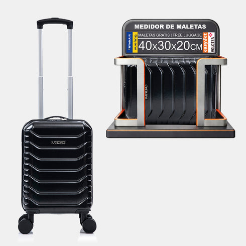 Maleta de Cabina ABS 40x30x20(24L)| Capacidad Máxima| Equipaje de Mano con Ruedas Desmontables para Ryanair | Vueling | EasyJet - Negro