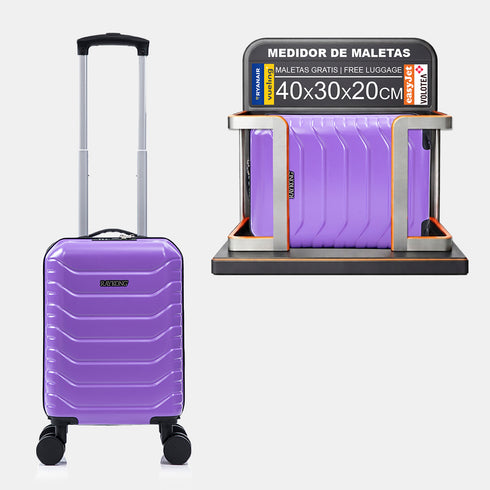 Maleta de Cabina ABS 40x30x20(24L)| Capacidad Máxima| Equipaje de Mano con Ruedas Desmontables para Ryanair | Vueling | EasyJet - Morado