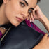 Bolso bandolera para mujer de piel con asas de mano azul marino Amelie