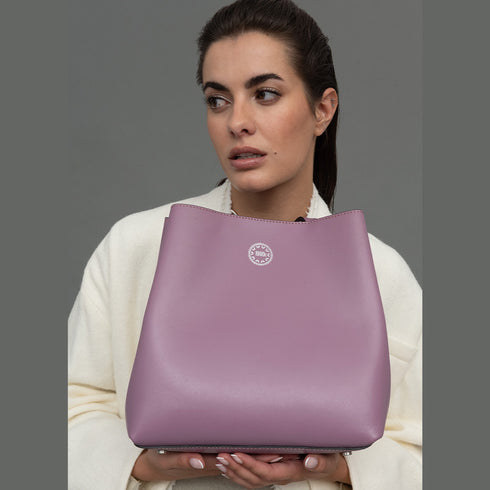Bolso Hobo de Piel Rosa para Mujer - Leticia