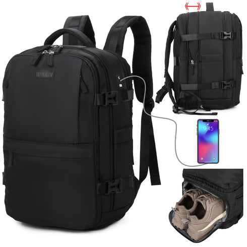 1990s Mochila de viaje cabina expandible para Ryanair 40x25x20-25cm,con bolsa de zapatillas,mochila casual