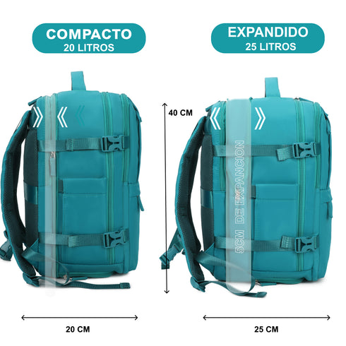 Mochila de viagem de cabine expansível dos anos 90 para Ryanair 40x25x20-25cm, com bolsa para sapatilhas, mochila casual