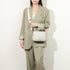 Bolso bandolera mujer pequeño de cuero PU tres compartimentos y dos bandoleras, bolso mensajero para cruzar polipiel regalo original para mujer - Beige