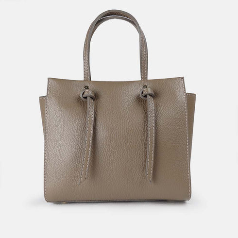 Bolso bandolera mujer de piel con asas de mano khaki Mercedes