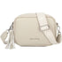 Bolso bandolera mujer pequeño de cuero PU con dos bandoleras bolso mensajero para cruzar PU - Beige