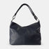 Bolso de hombro para mujer de piel con bandolera extensible azul marino Mara