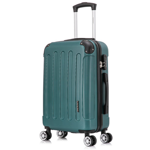RAYKONG Mala Média ABS 66x43x25cm | 71L | 24 Polegadas | até 23kg semirrígida - Verde