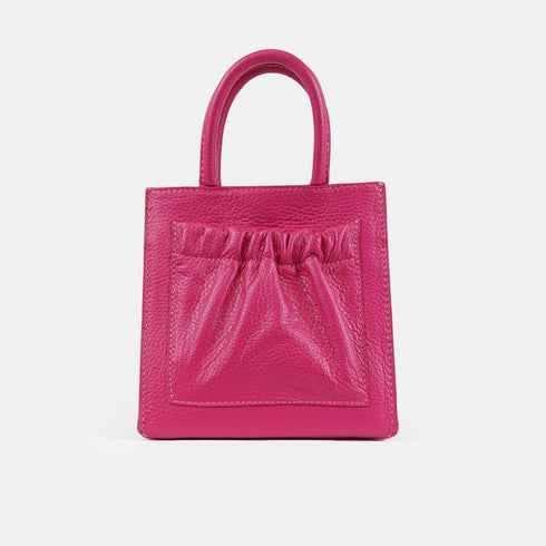 Bolso bandolera de piel pequeño mujer fucsia Carmen