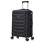 RAYKONG Mala Média Expansível ABS+Policarbonato 66x45x27.50cm - 30cm Expandida | 82L - 90L | 24 Polegadas | 23kg semirrígida cadeado de combinação - Preto