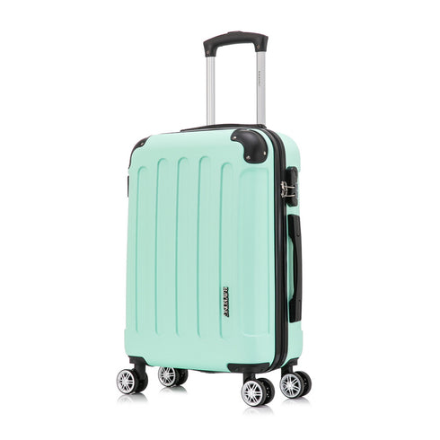RAYKONG Mala de Viagem Média ABS 66x43x25cm | 71L | 24 Polegadas | até 23kg semirrígidas - Menta