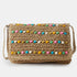 Bolso bandolera de rafia con bolitas para mujer marrón Nadia