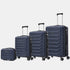 Conjunto de 4 Maletas ABS+PC|Neceser 29cm|Cabina 55x40x20cm|Mediana Expandible 20kg-23kg - 66x45x27.50-30cm|Grande Expandible 23kg-25kg - 75x49x31-33.50cm | AzulMarino