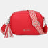 Bolso bandolera mujer pequeño de cuero PU con dos bandoleras bolso mensajero para cruzar PU - Rojo
