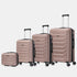 Conjunto de 4 Maletas ABS+PC|Neceser 29cm|Cabina 55x40x20cm|Mediana Expandible 20kg-23kg - 66x45x27.50-30cm|Grande Expandible 23kg-25kg - 75x49x31-33.50cm | RosaDorada
