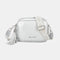 Bolso bandolera mujer pequeño de cuero PU dos compartimentos y dos bandoleras, bolso mensajero para cruzar polipiel regalo original para mujer - Plata