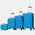 Conjunto de 4 Maletas ABS+PC|Neceser 29cm|Cabina 55x40x20cm|Mediana Expandible 20kg-23kg - 66x45x27.50-30cm|Grande Expandible 23kg-25kg - 75x49x31-33.50cm | Turquesa