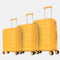 Juego de maletas PP Rígida 3 piezas|Maleta Cabina 55cm|Maleta Mediana 65cm Expandible |Maleta Grande 75cm Expandible |Bass Amarillo