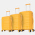 Juego de maletas PP Rígida 3 piezas|Maleta Cabina 55cm|Maleta Mediana 65cm Expandible |Maleta Grande 75cm Expandible |Bass Amarillo