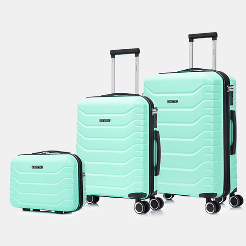 Conjunto de 3 Maletas|Neceser 29x35x16.50cm|Maleta Cabina ABS+PC 55x40x20cm|Mediana Expandible 20kg-23kg - 66x45x27.50-30cm | Menta