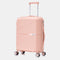 Maleta de cabina 55x39x21.5 cm (46L) Polipropileno - Candado Incrustado - 20 Pulgadas - Rosa Claro - Choco