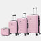 Conjunto de 4 Maletas ABS+PC|Neceser 29cm|Cabina 55x40x20cm|Mediana Expandible 20kg-23kg - 66x45x27.50-30cm|Grande Expandible 23kg-25kg - 75x49x31-33.50cm | RosaClaro