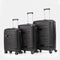 Juego de maletas PP Rígida 3 piezas|Maleta Cabina 55cm|Maleta Mediana 65cm Expandible |Maleta Grande 75cm Expandible |Bass Negro