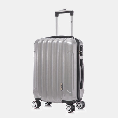 Maleta Cabina 55x39x21cm Policarbonato 45L - 20 Pulgadas Plateada - Seda