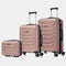 Conjunto de 3 Maletas|Neceser 29x35x16.50cm|Maleta Cabina ABS+PC 55x40x20cm|Mediana Expandible 20kg-23kg - 66x45x27.50-30cm | RosaDorada