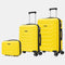 Conjunto de 3 Maletas|Neceser 29x35x16.50cm|Maleta Cabina ABS+PC 55x40x20cm|Mediana Expandible 20kg-23kg - 66x45x27.50-30cm | Amarillo