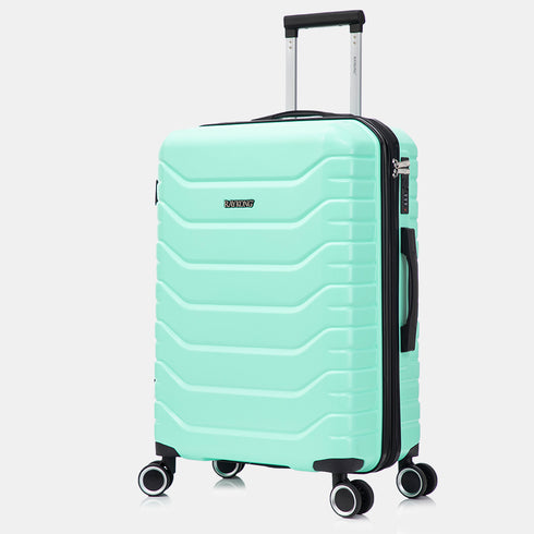 RAYKONG Maleta Mediana Expandible ABS+Policarbonato 66x45x27.50cm - 30cm Extendido | 82L - 90L | 24 Pulgadas |23kg semirígidas candado combinación - Menta
