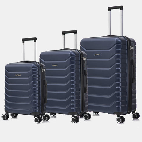 Raykong Juego de maletas 3 piezas | Maleta Cabina 55cm | Mediana Expansible 65cm | Grande Expansible 75cm - Watt (Navy)