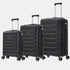 Raykong Conjunto de Malas de Viagem 3 peças | Mala de Cabine 55cm | Média Expansível 65cm | Grande Expansível 75cm - Watt (Preto)