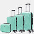 Raykong Conjunto de maletas de viaje de 4 piezas Neceser(29cm)/55cm/68cm/78cm ABS Waves - Menta