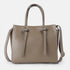 Bolso bandolera mujer de piel con asas de mano khaki Mercedes