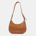 Bolso de hombro para mujer de piel saffiano con bandolera larga marrón Maribel