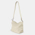 Bolso de hombro para mujer de piel con bandolera extensible beige Mara