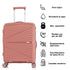 Maleta de cabina 55x39x21.5 cm (46L) Polipropileno - Candado Incrustado - 20 Pulgadas - Rosa Dorado - Chocolate