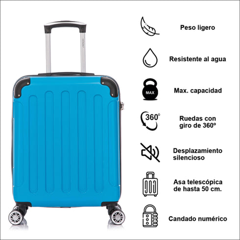 Raykong Maleta Cabina ABS 55x40x20cm (44L) Maxima aprovechamiento de espacio - 20 Pulgadas - Turquesa