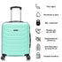 Conjunto de 4 Maletas ABS+PC|Neceser 29cm|Cabina 55x40x20cm|Mediana Expandible 20kg-23kg - 66x45x27.50-30cm|Grande Expandible 23kg-25kg - 75x49x31-33.50cm | Menta