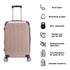 RAYKONG Mala Média ABS 66x43x25cm | 71L | 24 Polegadas | até 23kg semirrígidas - Rosa Dourado