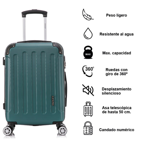 Maleta Cabina ABS 55x40x20cm (40L) - 20 Pulgadas Verde - Marina