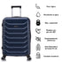 RAYKONG Mala Média Expansível ABS+Policarbonato 66x45x27.50cm - 30cm Expandida | 82L - 90L | 24 Polegadas | 23kg semirrígida cadeado de combinação - Azul Marinho