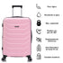 RAYKONG Maleta Mediana Expandible ABS+Policarbonato 66x45x27.50cm - 30cm Extendido | 82L - 90L | 24 Pulgadas |23kg semirígidas candado combinación - RosaClaro