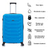 RAYKONG Maleta Grande Expandible ABS+Policarbonato 75x49x31cm - 33.50cm Extendido | 114L - 123L | 28 Pulgadas | 25kg semirígidas candado combinación - Turquesa