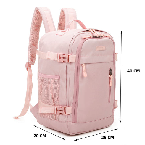 Raykong Mochila de Cabina Ryanair 40x20x25cm (20L) | Mochila de Viagem Impermeável para Avião | Bagagem de Mão Resistente | Mochila para Caminhadas | Escola | Trabalho - Rosa