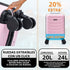 Maleta de Cabina ABS 40x30x20(24L)| Capacidad Máxima| Equipaje de Mano con Ruedas Desmontables para Ryanair | Vueling | EasyJet - Rosa Claro